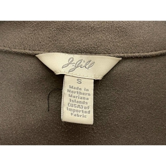 J.jill Women's Faux Suede Button‎ Down Blouse Long Sleeve Brown Size Small - Picture 4 of 6